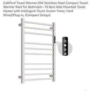 Towel Warmer Compact Stainless Steel- Silver NWT